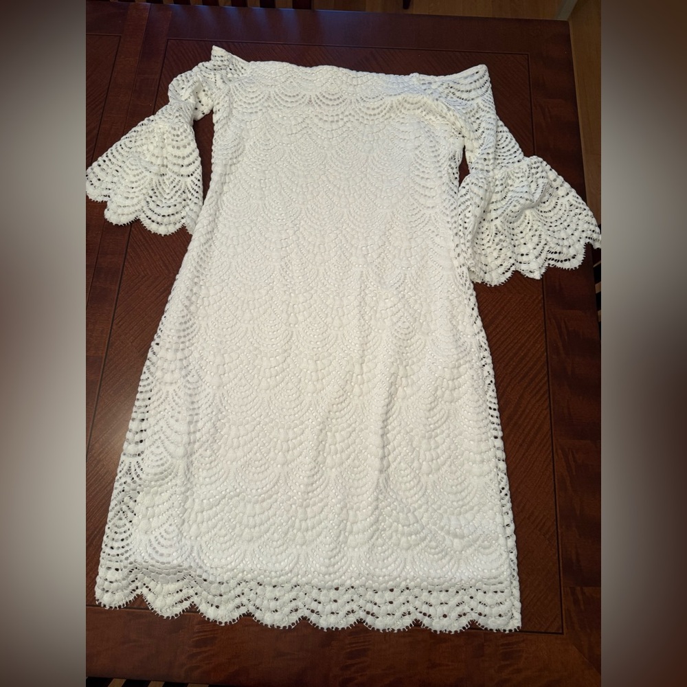Lilly Pulitzer White Lace Off-Shoulder Dress - Picture 7 of 7